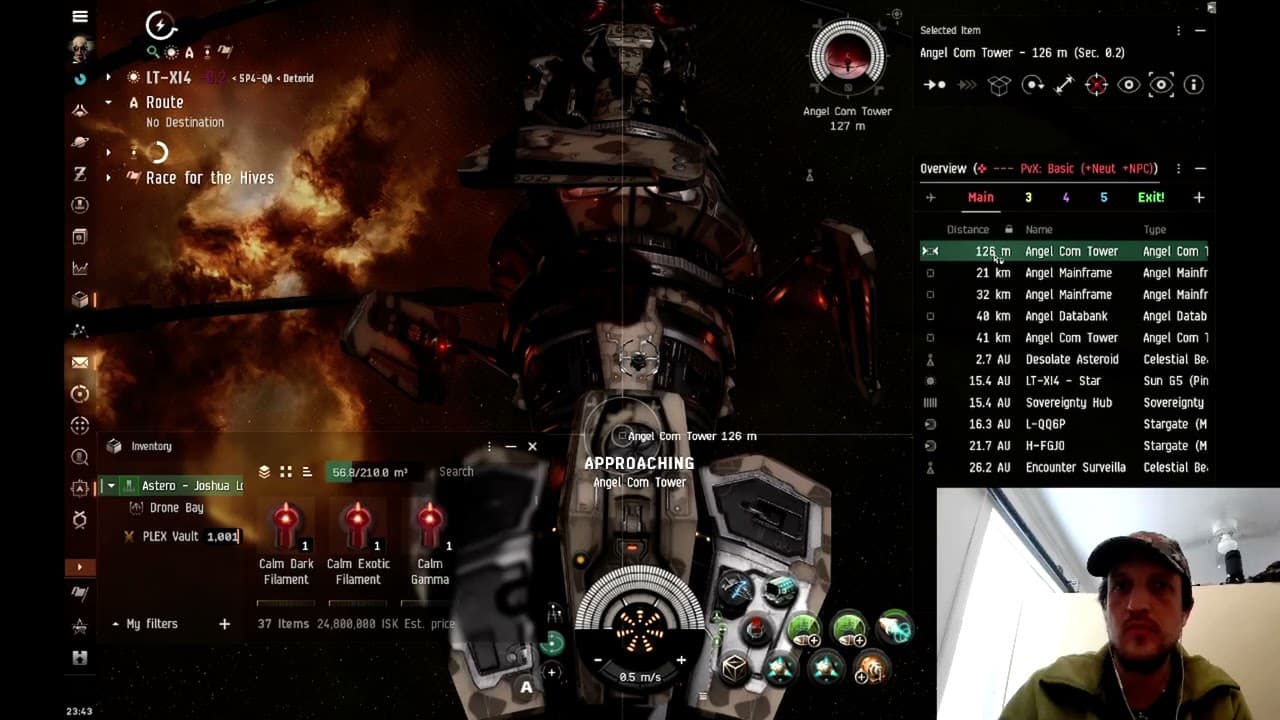 EVE Online Hacking Nullsec .2, .3, .4 in a cloaked Astero