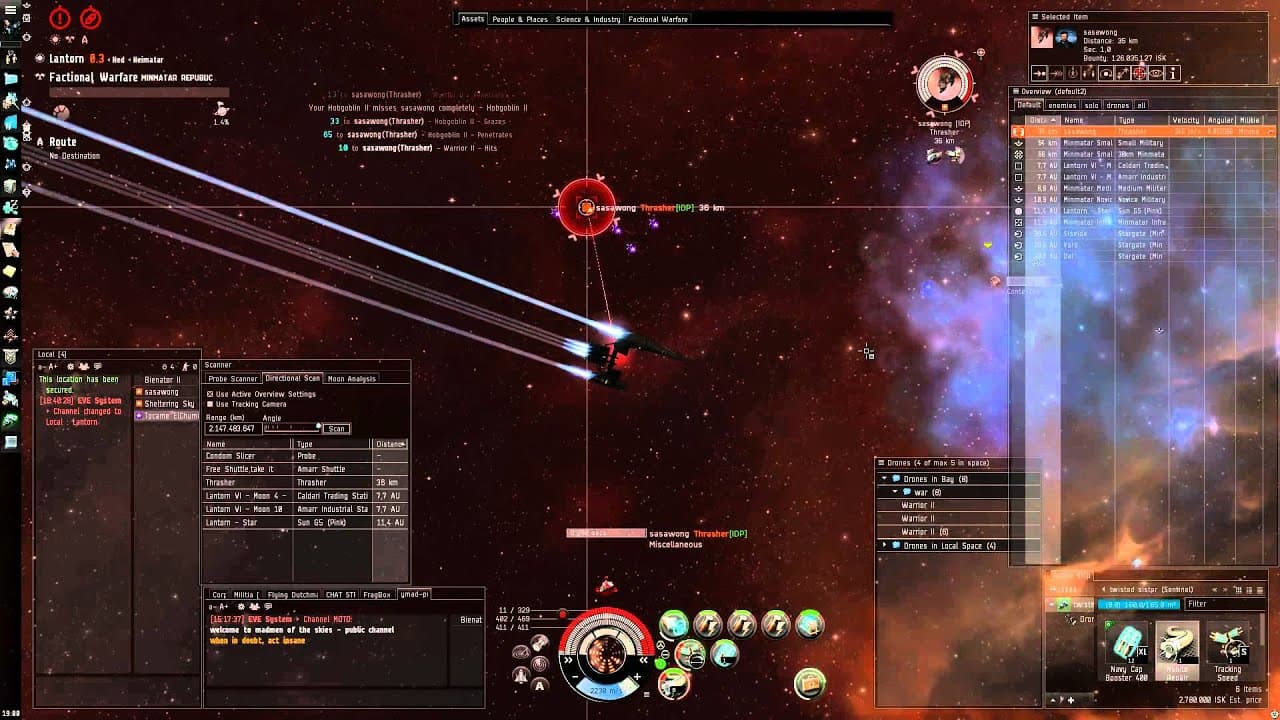 Eve Online: Sentinel vs 280mm Artillary Thrasher